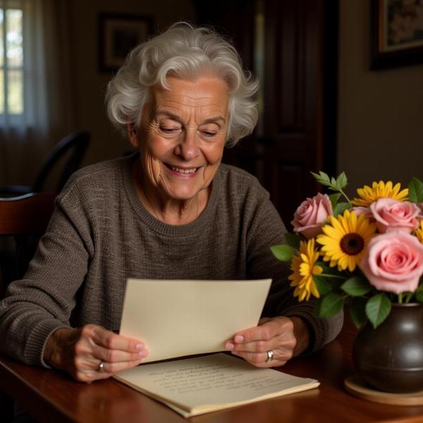 Auguri di buon compleanno nonna con lettera scritta a mano