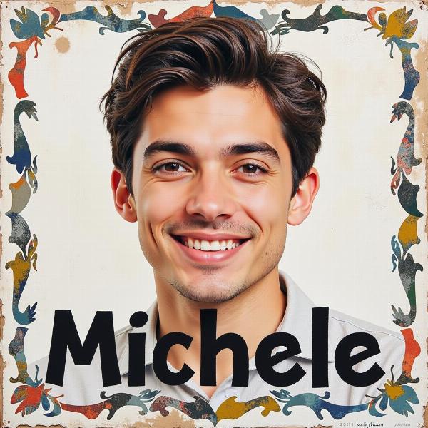 Immagine personalizzata con il nome di Michele per gli auguri di buon onomastico