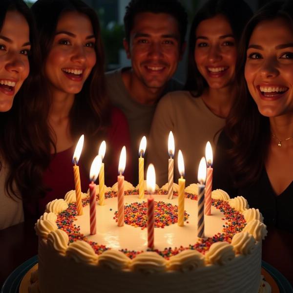 Torta di compleanno con candeline