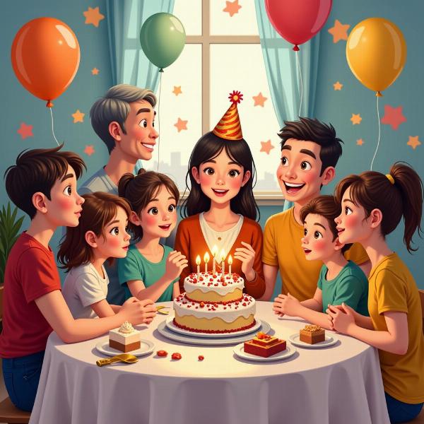 Festa di compleanno con amici e parenti