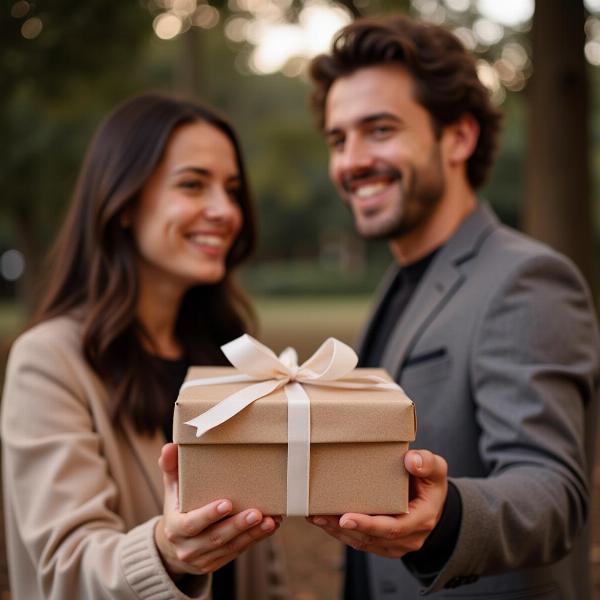 Consegna di un regalo pre-matrimoniale