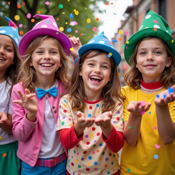 Bambini in Costume di Carnevale