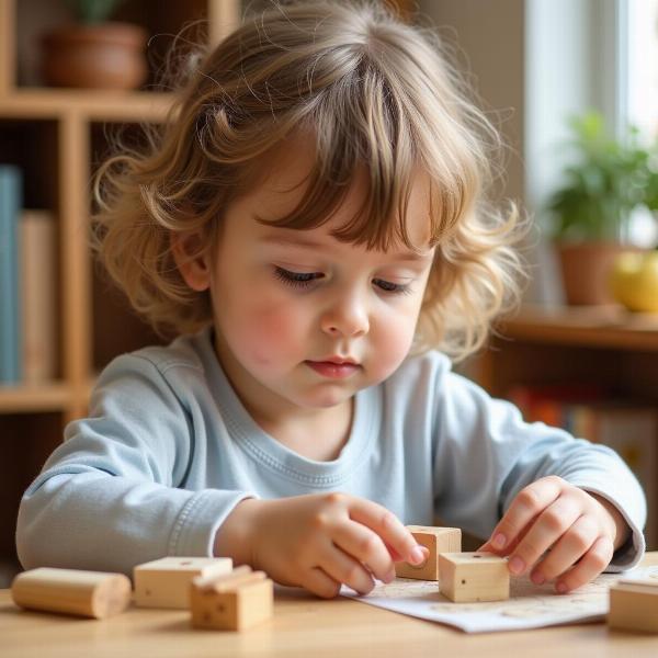 Bambino Montessori in esplorazione