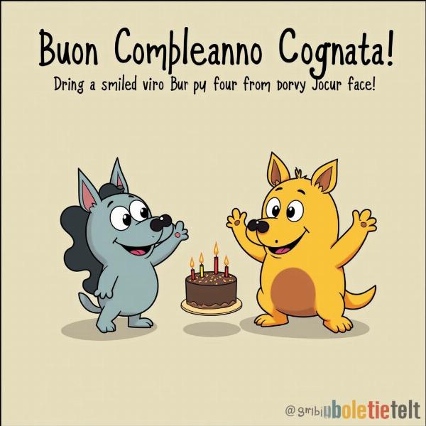 GIF Buon Compleanno Cognata Divertente