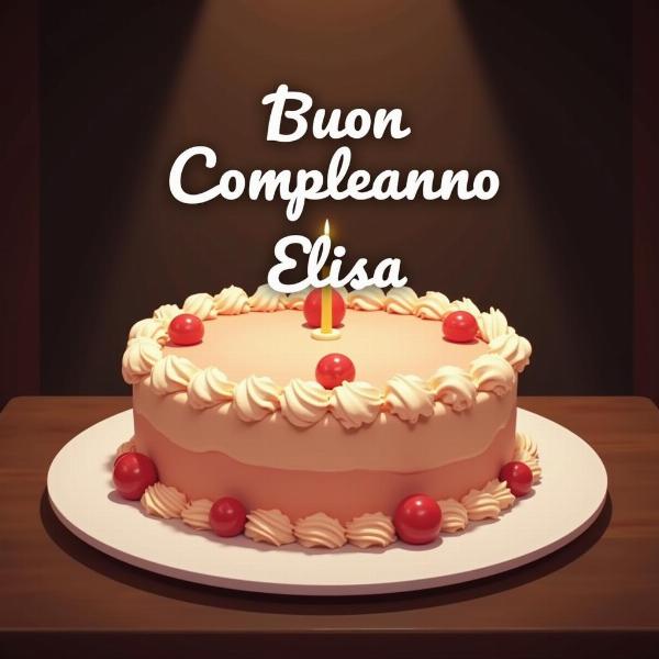 GIF elegante di buon compleanno per Elisa con torta