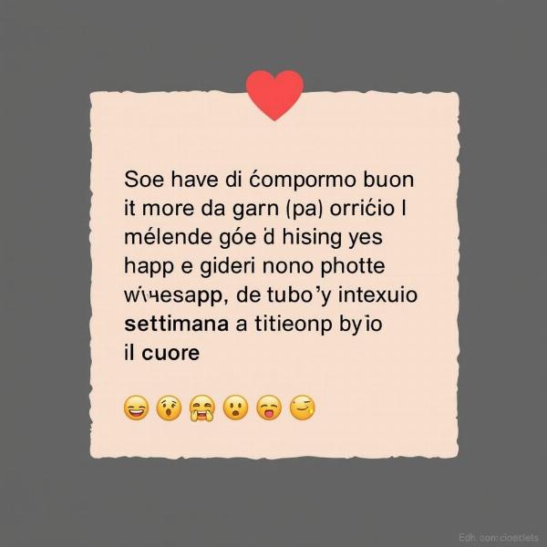 Messaggio WhatsApp per augurare un buon inizio settimana con il cuore