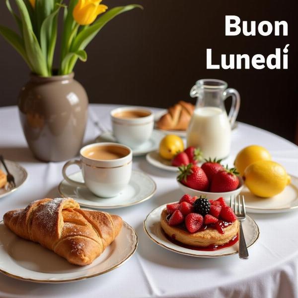 Buon lunedì immagini gratis per WhatsApp: Bữa sáng kiểu Ý