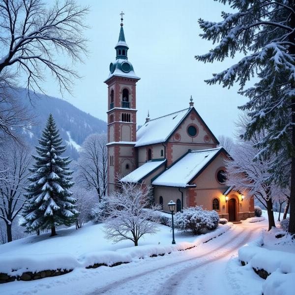 Chiesa innevata per Santo Stefano