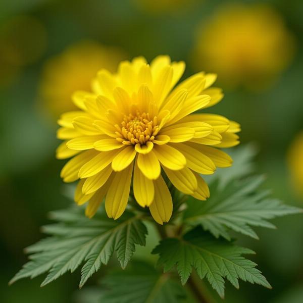 Buona notte festa della donna: immagine di un fiore di mimosa