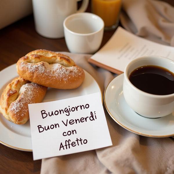 Buongiorno buon venerdì con affetto: Hình ảnh bữa sáng ấm cúng