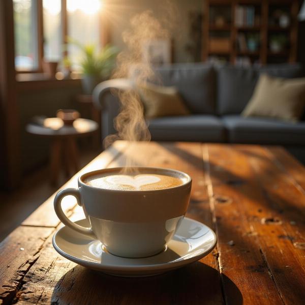 Caffè della domenica mattina con cuore