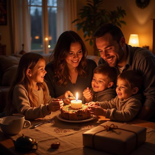 Famiglia che festeggia l'Epifania