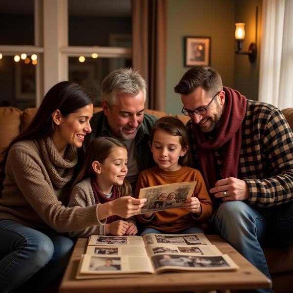 Famiglia riunita per ricordare i propri cari nel mese di novembre