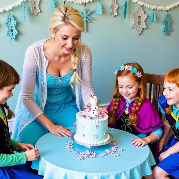 Festa di compleanno a tema Frozen con Elsa e Anna