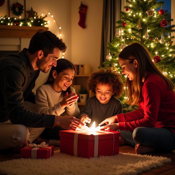 Famiglia che celebra la Festa dell'Immacolata