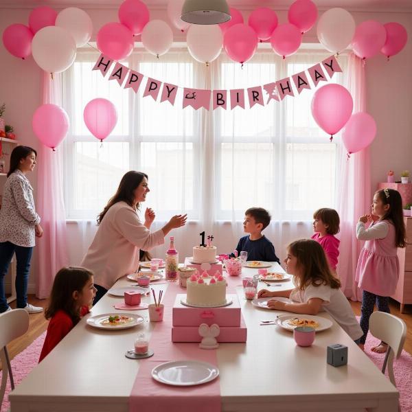 Festa per il primo compleanno di una bimba