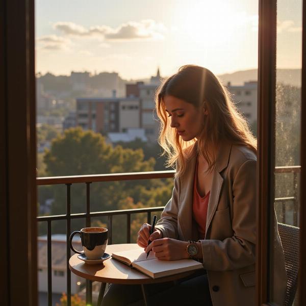 Benessere mattutino con il diario