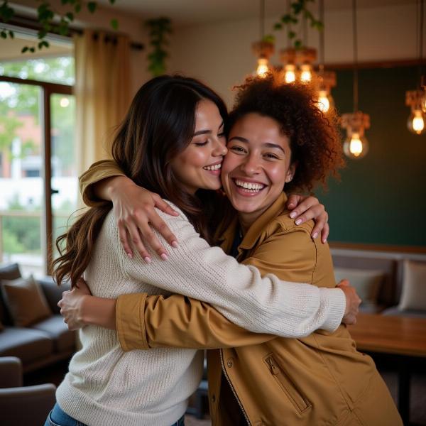 Amiche che si abbracciano