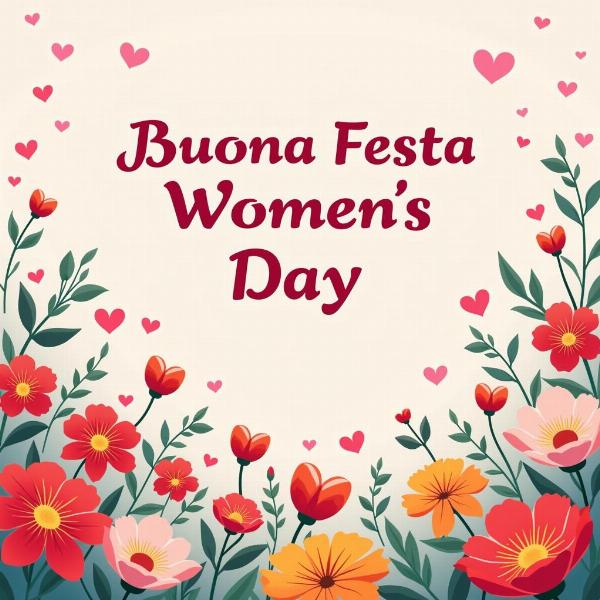 Gif Buona Festa della Donna con Fiori e Cuori