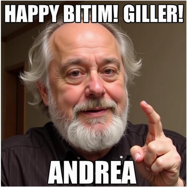 Immagine buon compleanno Andrea divertente con meme