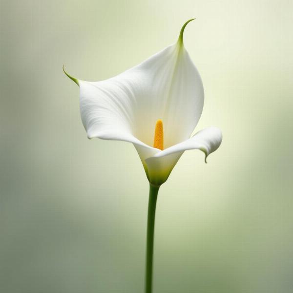 Immagini di auguri a chi non c'è più: Fiore bianco su sfondo sfumato.