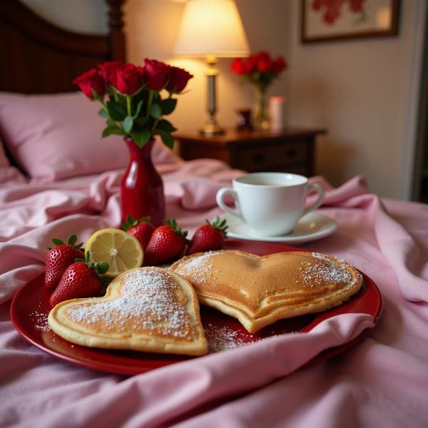 Immagini buongiorno buon San Valentino: Colazione romantica a letto