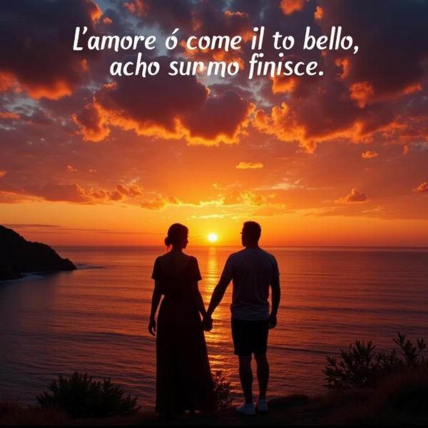 Immagini con frasi belle sul tramonto e l'amore