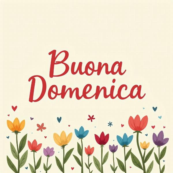 Mattina buona domenica GIF con fiori colorati