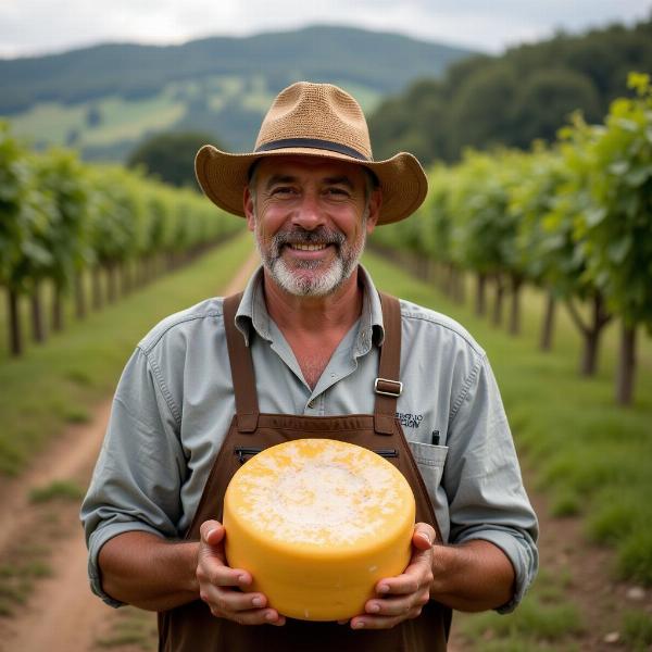 Contadino con formaggio