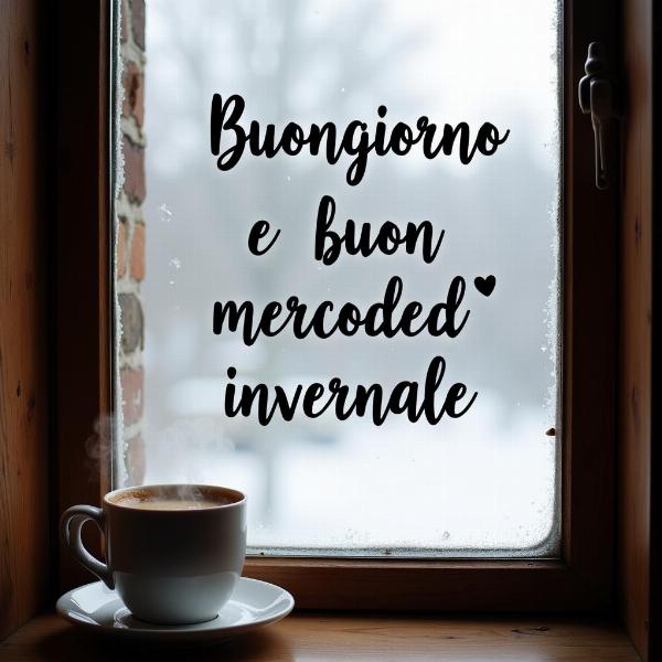 Personalizza la tua gif animata di buongiorno e buon mercoledì invernale