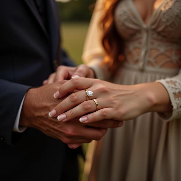 Promessa di matrimonio con anello di fidanzamento