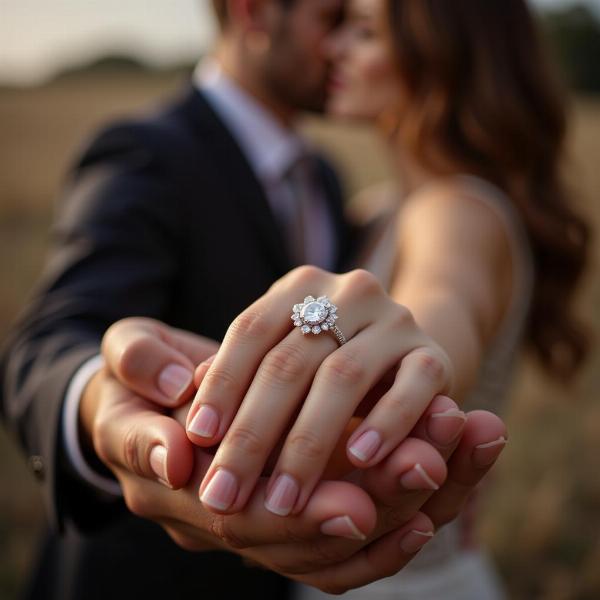 Anello di fidanzamento con diamante.