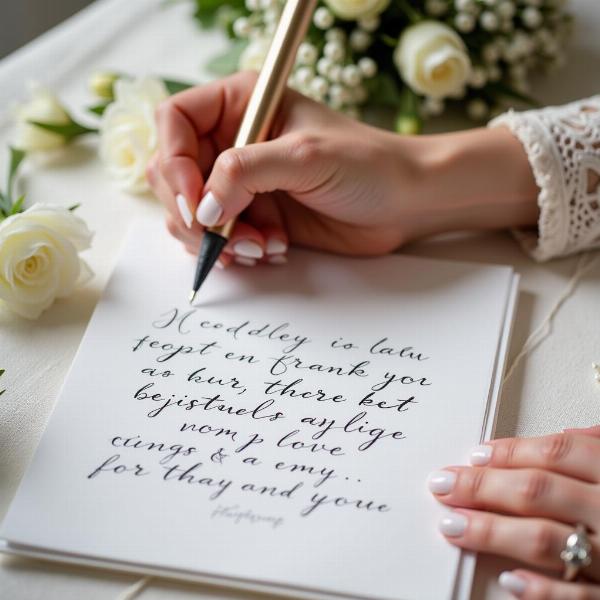 Scrittura Lettera Auguri Sposa