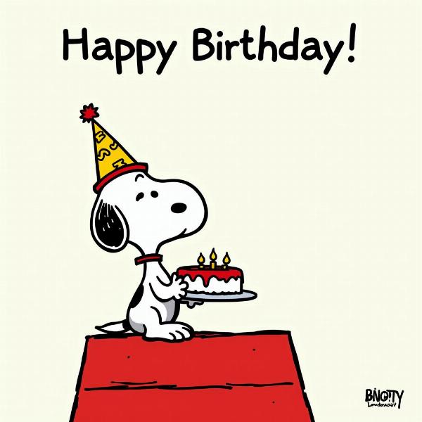 Snoopy Buon Compleanno Divertente Vignetta