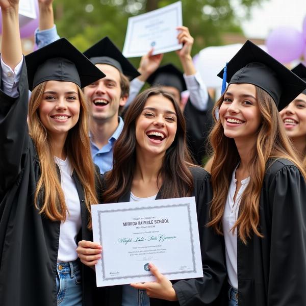 Festa di diploma di terza media con amici