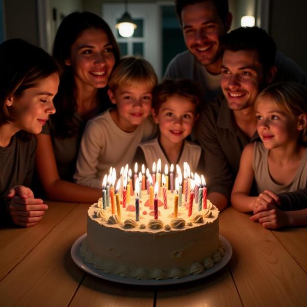 Torta di compleanno con candeline