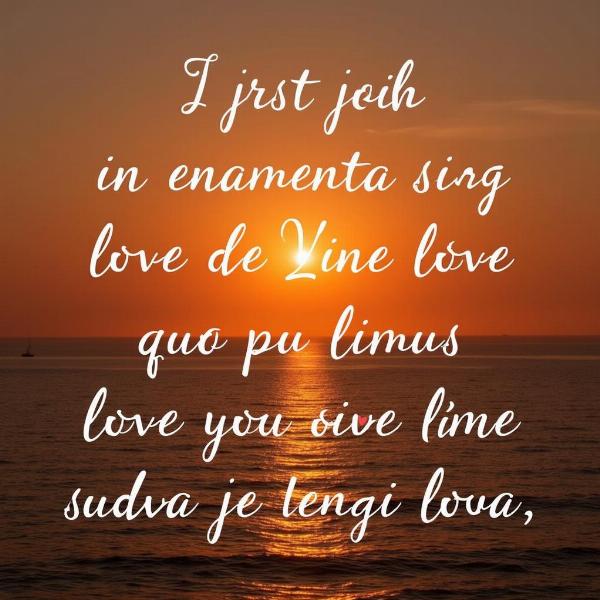 Tramonto sul mare con frasi d'amore