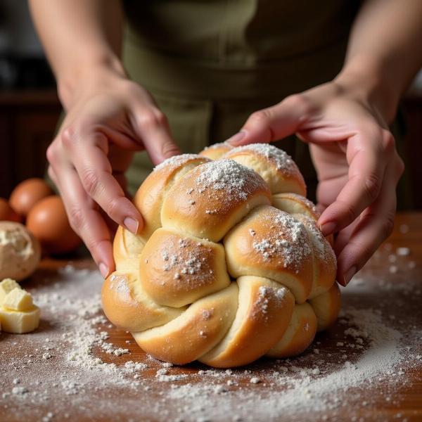 Preparazione del Tsoureki, dolce pasquale ortodosso