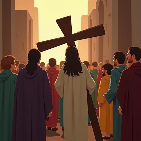 GIF animata che rappresenta una scena della Via Crucis