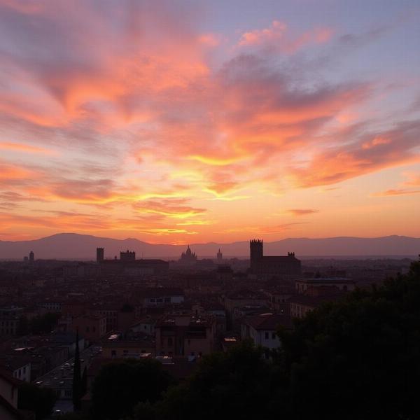 Tramonto su Verona visto da San Martino Buon Albergo