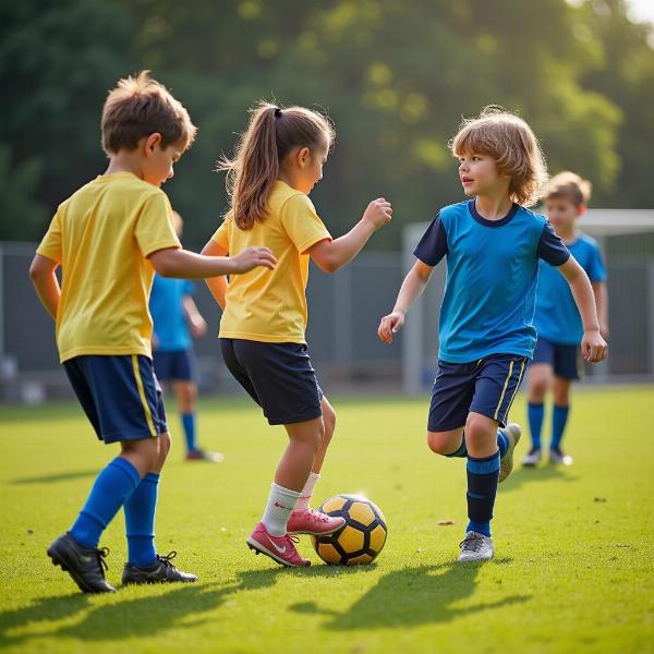 Bambini che giocano a calcio