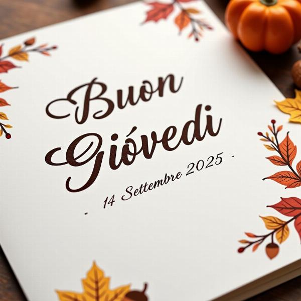 Biglietto d'auguri per un buon giovedì 14 settembre