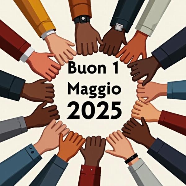 Buon 1 Maggio 2025: Immagine per WhatsApp con mani unite