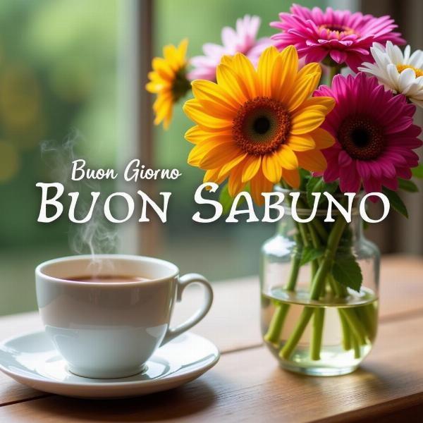 Buongiorno e Buon Sabato: Caffè e Fiori