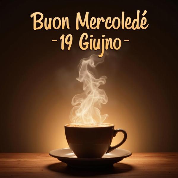 Buon Mercoledì 19 Giugno: Hình ảnh tách cà phê thơm ngon cho buổi sáng năng động