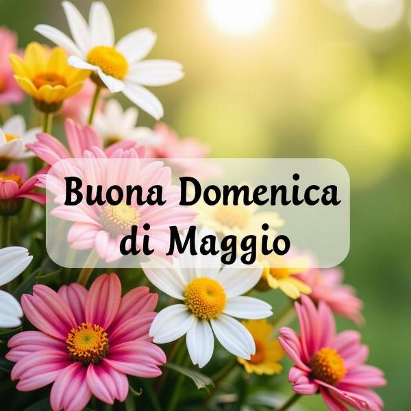 Buona domenica di maggio với hình ảnh hoa mùa xuân tươi tắn