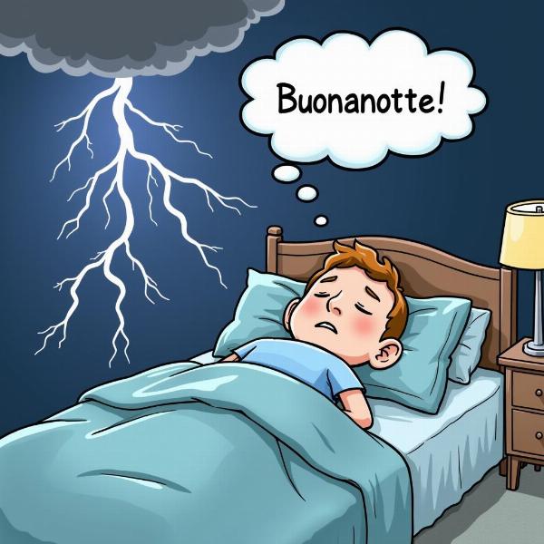 Buonanotte spiritoso divertente nella tempesta