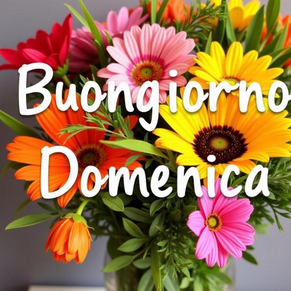 Immagini Buongiorno Buona Domenica con Fiori per WhatsApp