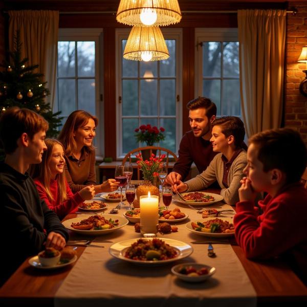 Cena della Vigilia di Natale in famiglia