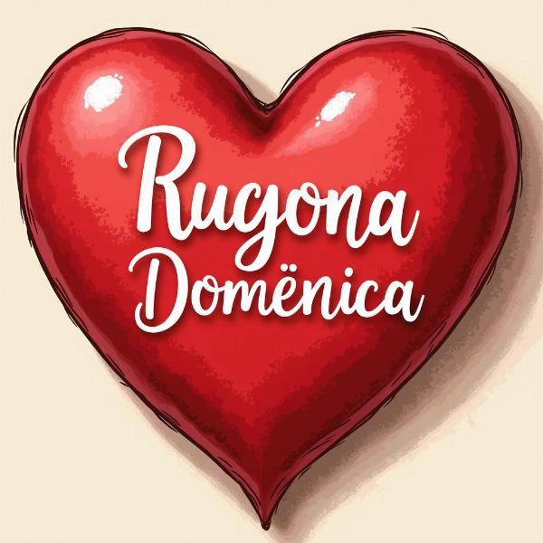 Hình ảnh trái tim với tên Angela và Rosa cùng lời chúc Buona Domenica